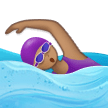 🏊🏽‍♀️ Woman Swimming: Medium Skin Tone, Emoji by Samsung