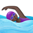 🏊🏿‍♀️ Woman Swimming: Dark Skin Tone, Emoji by Samsung