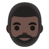 🧔🏿‍♂️ Бородатый Мужчина: Очень Темный Тон Кожи, смайлик от Google