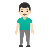 🧍🏻‍♂️ Man Standing: Light Skin Tone, Emoji by Google