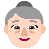 👵🏻 Old Woman: Light Skin Tone, Emoji by Microsoft