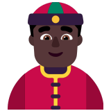 👲🏿 Person with Skullcap: Dark Skin Tone, Emoji by Microsoft