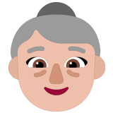 👵🏼 Old Woman: Medium-Light Skin Tone, Emoji by Microsoft