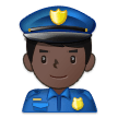 👮🏿‍♂️ Man Police Officer: Dark Skin Tone, Emoji by Samsung