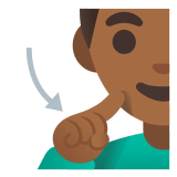 🧏🏾‍♂️ Deaf Man: Medium-Dark Skin Tone, Emoji by Google