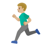 🏃🏼‍♂️ Man Running: Medium-Light Skin Tone, Emoji by Google