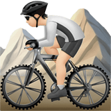 🚵🏻 Person Mountain Biking: Light Skin Tone, Emoji by Apple