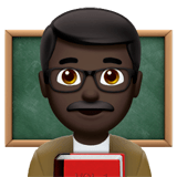 👨🏿‍🏫 Man Teacher: Dark Skin Tone, Emoji by Apple