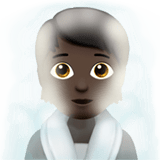 🧖🏿 Person in Dampfsauna: Dunkle Hautfarbe Emoji von Apple