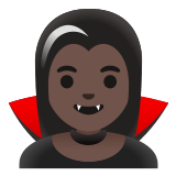 🧛🏿‍♀️ Woman Vampire: Dark Skin Tone, Emoji by Google