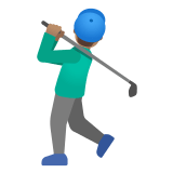 🏌🏽‍♂️ Мужчина Играет в Гольф: Средний Тон Кожи, смайлик от Google