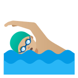 🏊🏼‍♂️ Пловец: Светлый Тон Кожи, смайлик от Google