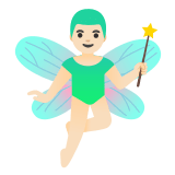 🧚🏻‍♂️ Man Fairy: Light Skin Tone, Emoji by Google