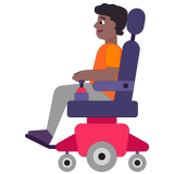 🧑🏾‍🦼 Person in Motorisiertem Rollstuhl: Mitteldunkle Hautfarbe Emoji von Microsoft