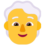 🧑‍🦳 Adulte : Cheveux Blancs Emoji par Microsoft