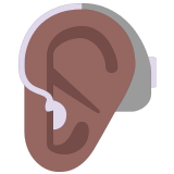 🦻🏾 Ear with Hearing Aid: Medium-Dark Skin Tone, Emoji by Microsoft