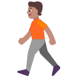 🚶🏽 Person Walking: Medium Skin Tone, Emoji by Microsoft