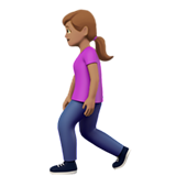 🚶🏽‍♀️ Woman Walking: Medium Skin Tone, Emoji by Apple