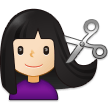 💇🏻‍♀️ Woman Getting Haircut: Light Skin Tone, Emoji by Samsung