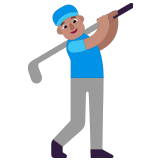 🏌🏽‍♂️ Мужчина Играет в Гольф: Средний Тон Кожи, смайлик от Microsoft