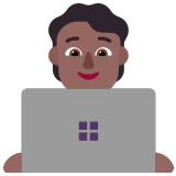 🧑🏾‍💻 It-Experte/it-Expertin: Mitteldunkle Hautfarbe Emoji von Microsoft
