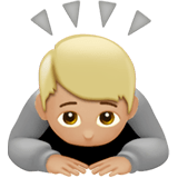 🙇🏼 Person Bowing: Medium-Light Skin Tone, Emoji by Apple
