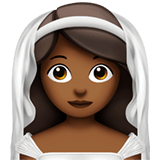 👰🏾‍♀️ Woman with Veil: Medium-Dark Skin Tone, Emoji by Apple