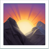 🌄 Восход Солнца над Горами, смайлик от Apple