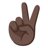 ✌🏿 Victory Hand: Dark Skin Tone, Emoji by Google
