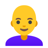 👩‍🦲 Femme : Chauve Emoji par Google