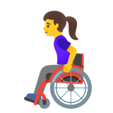 👩‍🦽 Frau in Manuellem Rollstuhl Emoji von Google