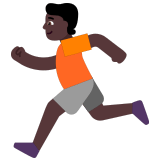 🏃🏿 Person Running: Dark Skin Tone, Emoji by Microsoft