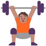 🏋🏽 Person Lifting Weights: Medium Skin Tone, Emoji by Microsoft