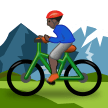 🚵🏿‍♂️ Мужчина на Горном Велосипеде: Очень Темный Тон Кожи, смайлик от Samsung