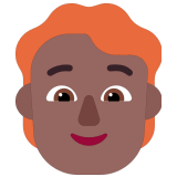 🧑🏾‍🦰 Person: Mitteldunkle Hautfarbe, Rotes Haar Emoji von Microsoft
