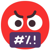 🤬 Gesicht Mit Symbolen Über Dem Mund Emoji von Microsoft
