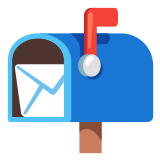 📬 Открытый Почтовый Ящик с Поднятым Флажком, смайлик от Google