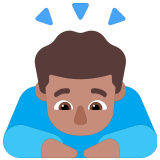 🙇🏽‍♂️ Homme Qui S’incline : Peau Légèrement Mate Emoji par Microsoft