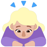 🙇🏼‍♀️ Woman Bowing: Medium-Light Skin Tone, Emoji by Microsoft