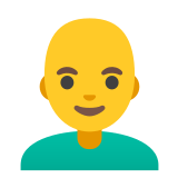 👨‍🦲 Homme : Chauve Emoji par Google