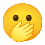 🫢 Face with Open Eyes and Hand Over Mouth, Emoji by Google