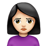 🙎🏻‍♀️ Woman Pouting: Light Skin Tone, Emoji by Apple