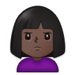 🙎🏿‍♀️ Woman Pouting: Dark Skin Tone, Emoji by Samsung
