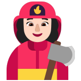 👩🏻‍🚒 Woman Firefighter: Light Skin Tone, Emoji by Microsoft