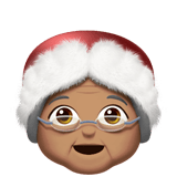 🤶🏽 Mère Noël : Peau Légèrement Mate Emoji par Apple