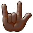 🤟🏿 Ich-Liebe-Dich-Geste: Dunkle Hautfarbe Emoji von Samsung