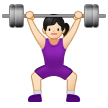 🏋🏻‍♀️ Woman Lifting Weights: Light Skin Tone, Emoji by Samsung