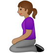 🧎🏽‍♀️ Woman Kneeling: Medium Skin Tone, Emoji by Samsung