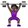 🏋🏿‍♀️ Woman Lifting Weights: Dark Skin Tone, Emoji by Samsung