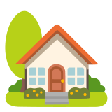 🏡 House with Garden, Emoji by Google